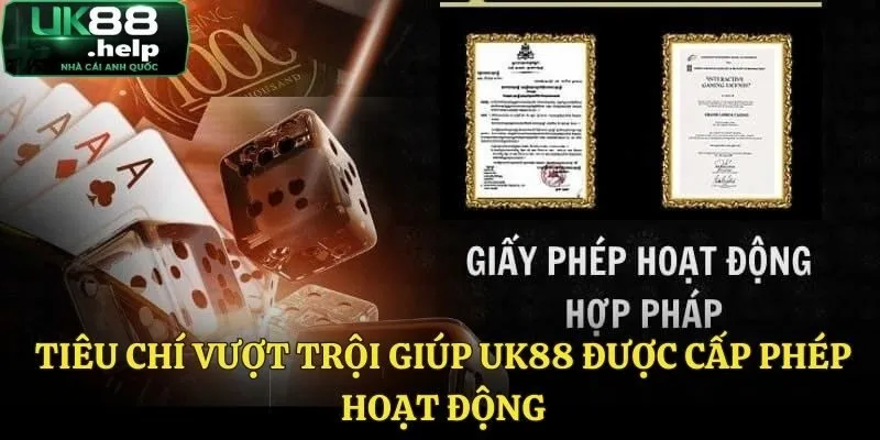 Tiêu chí giúp UK88 được cấp phép hoạt động 